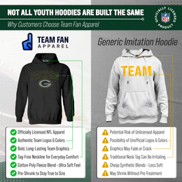 Green Bay Packers NFL Youth Home Team Hoodie- Kids Hooded Sweatshirt - Black