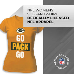 Green Bay Packers NFL Womens Plus Size Team Slogan Short Sleeve T-Shirt - Yellow