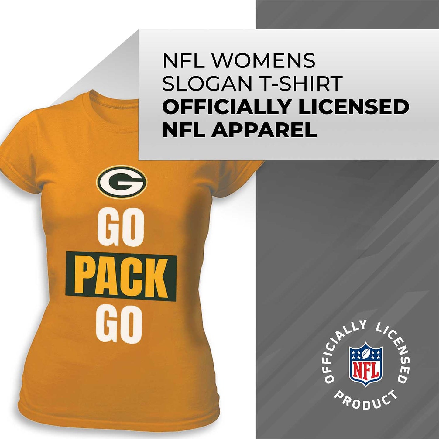 Green Bay Packers NFL Womens Plus Size Team Slogan Short Sleeve T-Shirt - Yellow