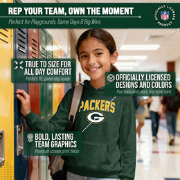 Green Bay Packers NFL Youth Home Team Hoodie- Kids Hooded Sweatshirt - Green