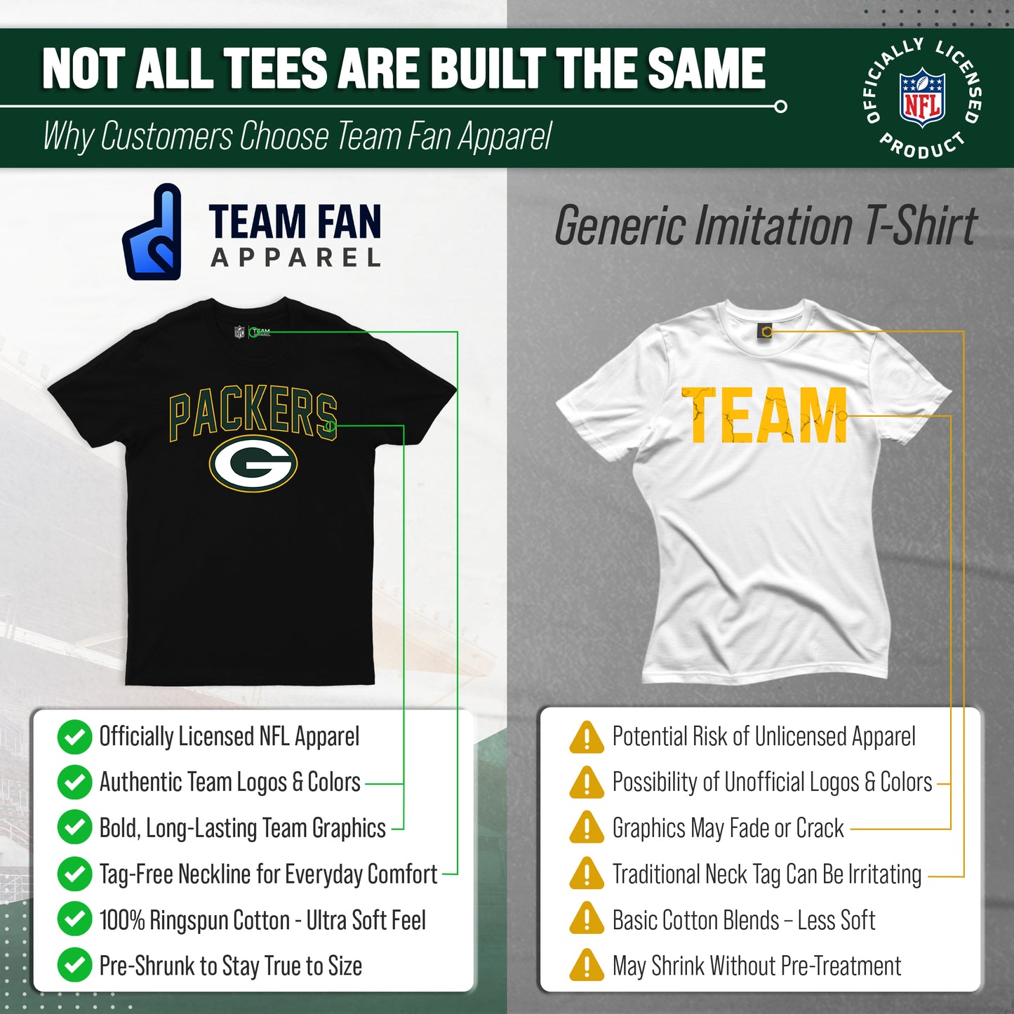 Green Bay Packers NFL Home Team Tee - Black