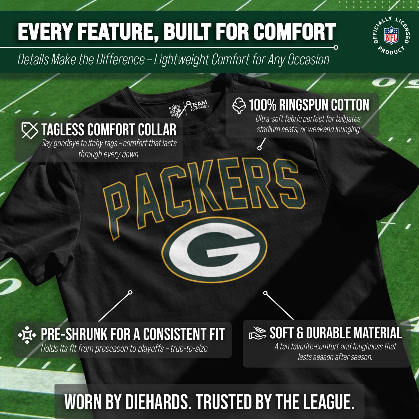 Green Bay Packers NFL Home Team Tee - Black