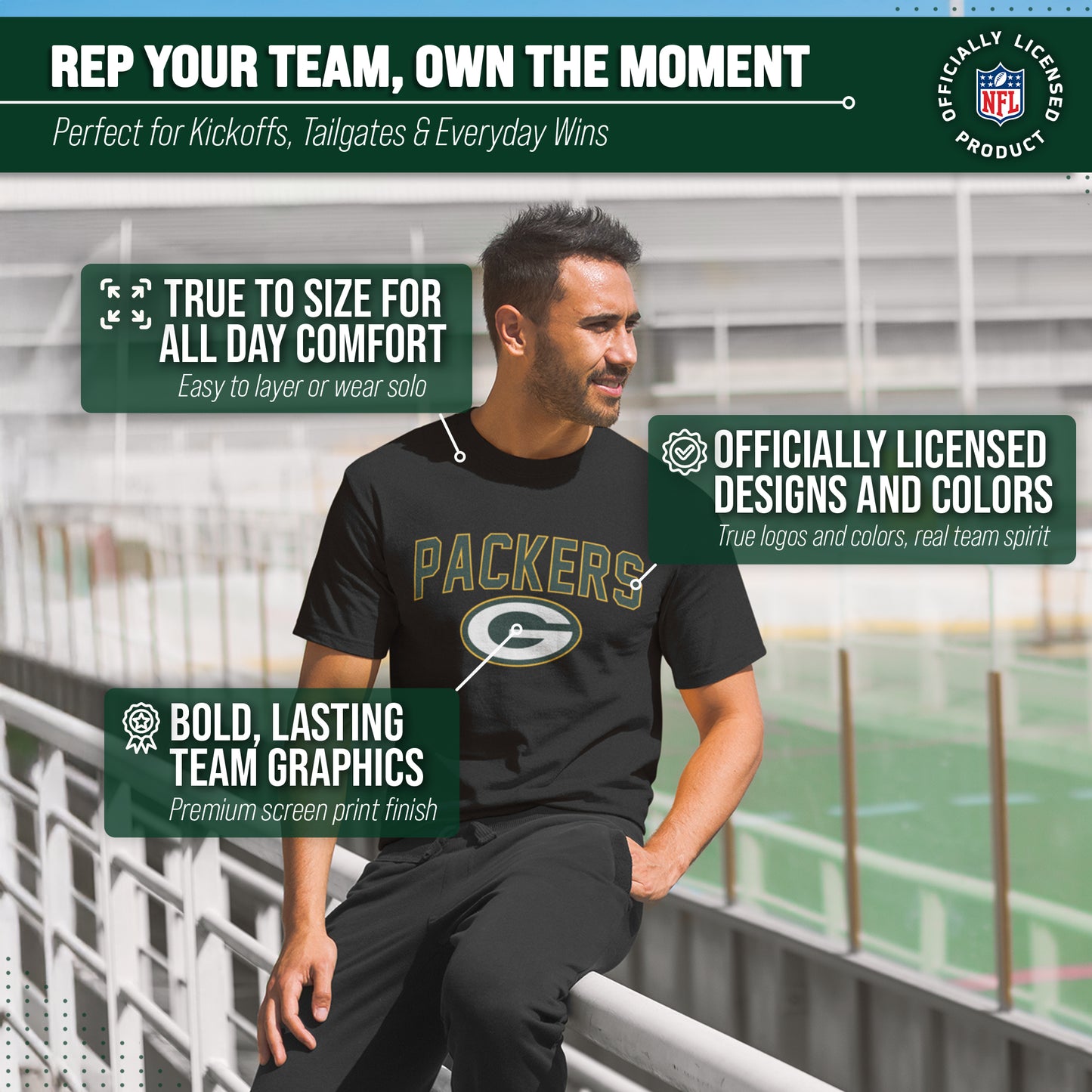 Green Bay Packers NFL Home Team Tee - Black