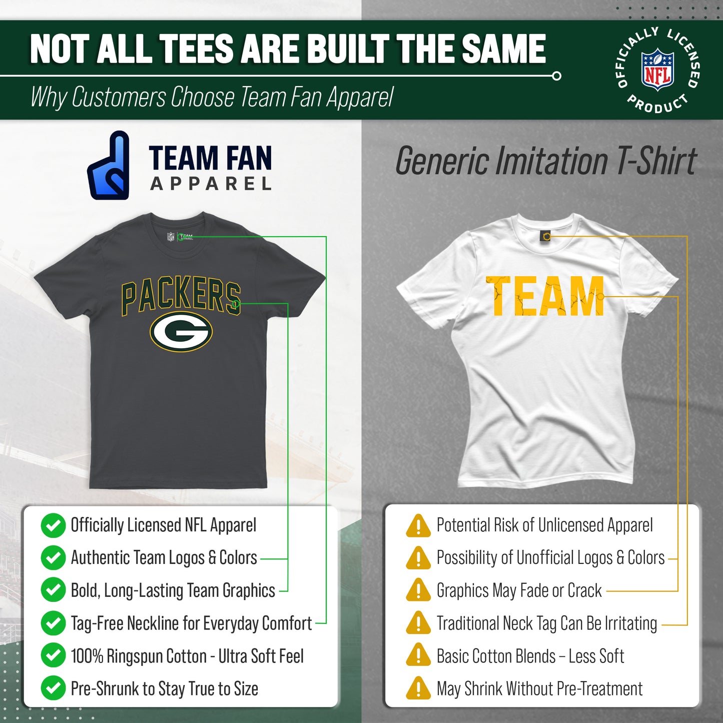 Green Bay Packers NFL Home Team Tee - Gray
