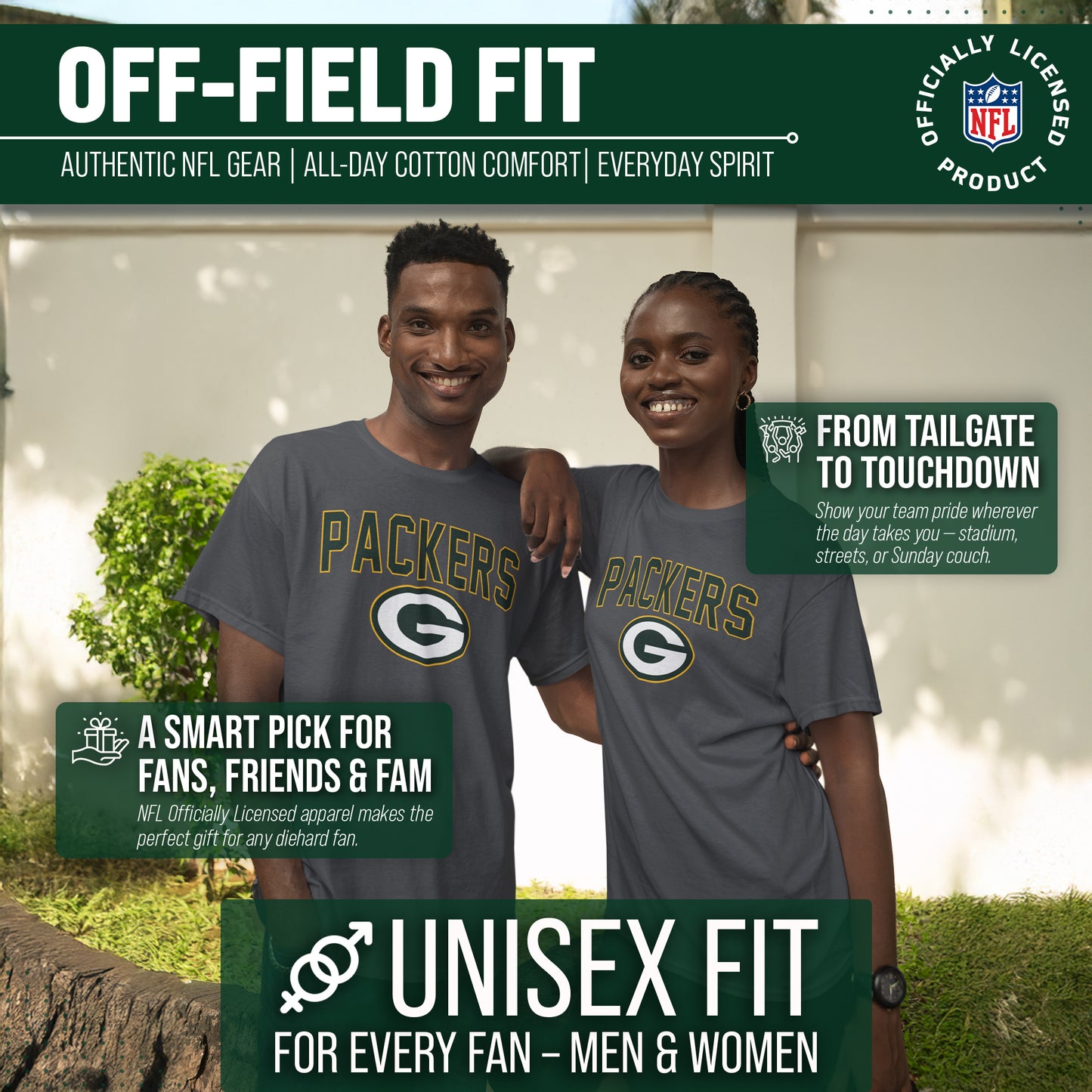 Green Bay Packers NFL Home Team Tee - Gray