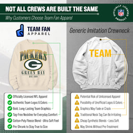 Green Bay Packers Womens NFL Starstruck Crewneck Pullover - Cream