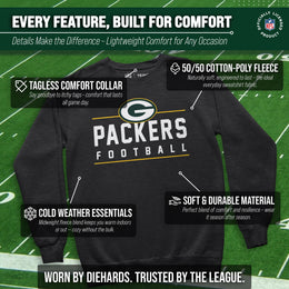Green Bay Packers NFL Adult True Fan Crewneck Sweatshirt - Charcoal