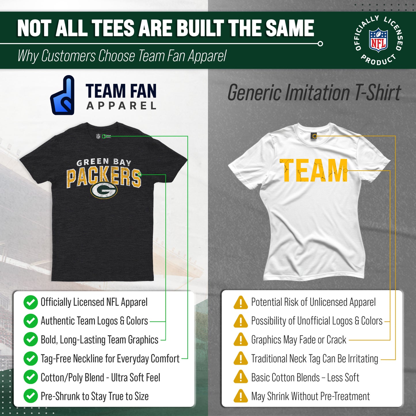 Green Bay Packers NFL Starting Fresh Short Sleeve Heather T-Shirt - Black