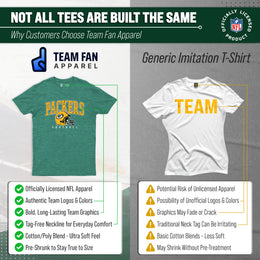 Green Bay Packers NFL Adult All Star Heather Tag-Less T-Shirt - Green Heather