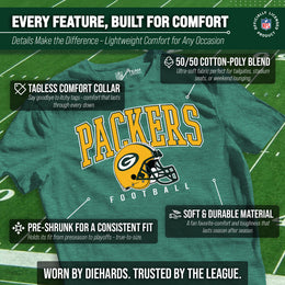 Green Bay Packers NFL Adult All Star Heather Tag-Less T-Shirt - Green Heather
