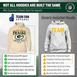 Green Bay Packers Ladies NFL Starstruck Fleece Pullover Hooded Sweatshirt - Cream