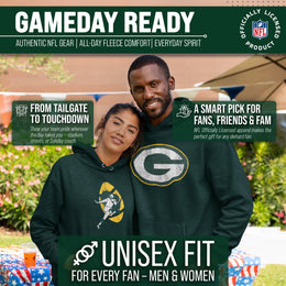Green Bay Packers NFL Adult Unisex Modern Throwback Ultra Soft Fleece Hooded Sweatshirt - Forest Green