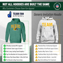Green Bay Packers NFL Adult Unisex All Star Soft Fleece Hooded Sweatshirt - Green Heather