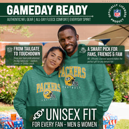 Green Bay Packers NFL Adult Unisex All Star Soft Fleece Hooded Sweatshirt - Green Heather