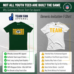Green Bay Packers NFL Youth Repeating Logo Football T-Shirt - Forest Green