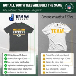 Green Bay Packers NFL Youth Short Sleeve Charcoal T Shirt - Charcoal