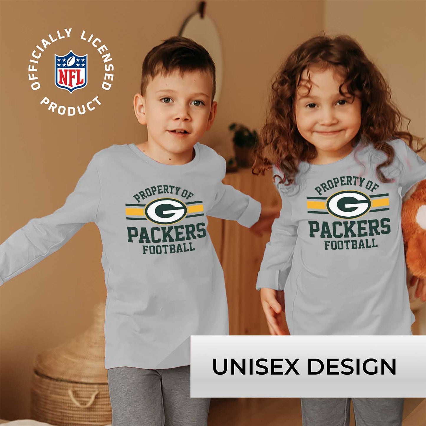 Green Bay Packers NFL Youth Property Of Long Sleeve Lightweight T Shirt - Sport Gray