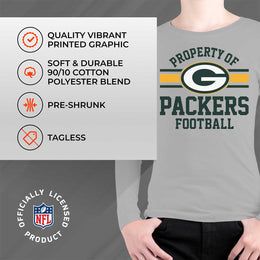 Green Bay Packers NFL Youth Property Of Long Sleeve Lightweight T Shirt - Sport Gray