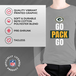 Green Bay Packers NFL Youth Team Slogan Long Sleeve Shirt  - Gray