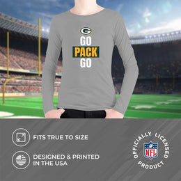 Green Bay Packers NFL Youth Team Slogan Long Sleeve Shirt  - Gray