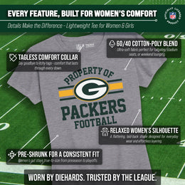 Green Bay Packers NFL Womens Short Sleeve Property of Tshirt - Gray