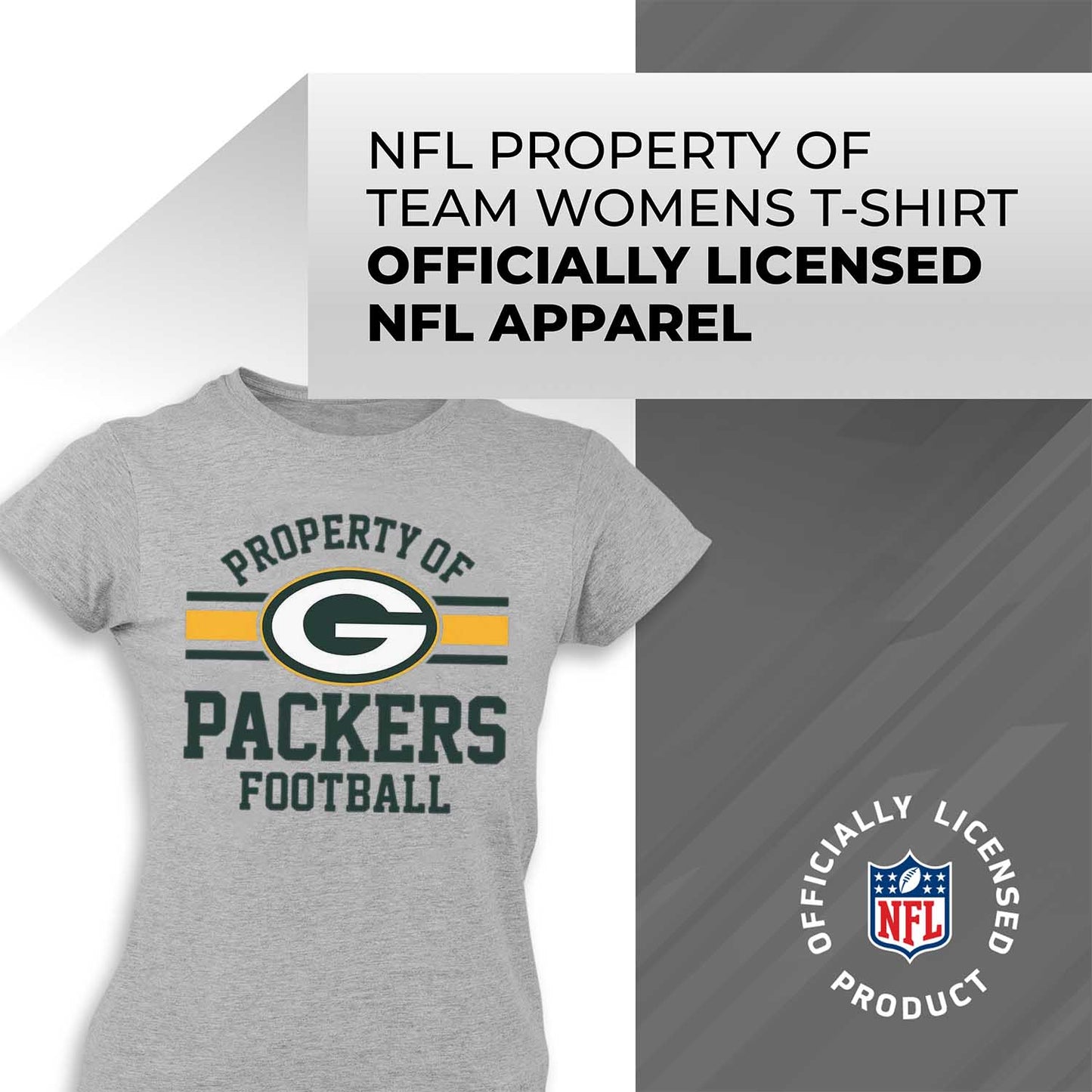Green Bay Packers NFL Women's Property Of Lightweight Plus Size T-Shirt - Sport Gray