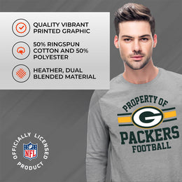 Green Bay Packers NFL Adult Property Of Long SleeveT Shirt - Sport Gray