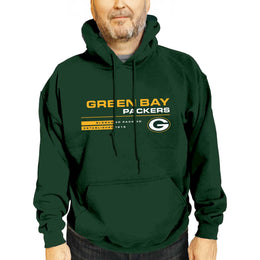 Green Bay Packers Adult NFL Speed Stat Sheet Fleece Hooded Sweatshirt - Forest Green