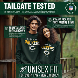 Green Bay Packers Adult NFL Diagonal Fade Color Block Crewneck Sweatshirt - Forest Green