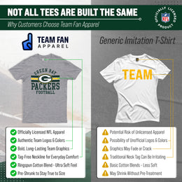 Green Bay Packers NFL Adult Short Sleeve Team Stripe Tee - Sport Gray