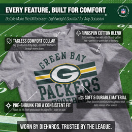 Green Bay Packers NFL Adult Short Sleeve Team Stripe Tee - Sport Gray