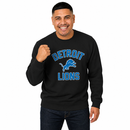 Detroit Lions NFL Crewneck Sweatshirt - Heathered Charcoal