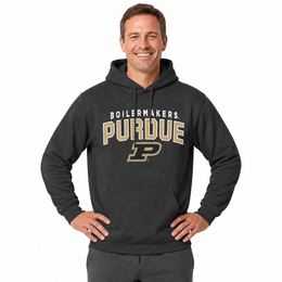 Purdue Boilermakers Hoodie Heathered Fleece Sweatshirt - Black Heather