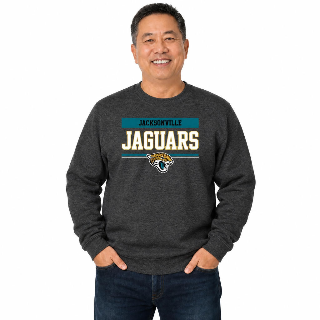 Jacksonville Jaguars NFL Team Block Crewneck Sweatshirt - Charcoal