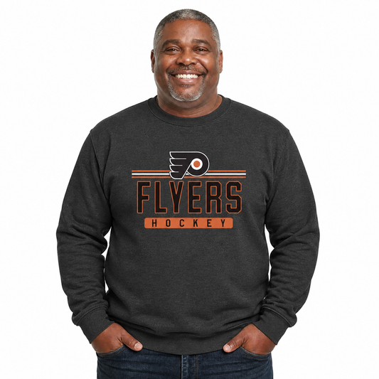 Philadelphia Flyers NHL True Fan Fleece Crewneck Sweatshirt Men Women - Charcoal