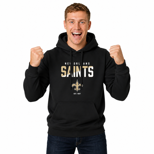 New Orleans Saints Saints Hoodie Fleece Sweatshirt for Men and Women - Black