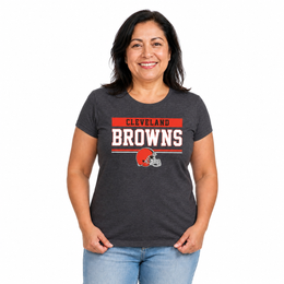 Cleveland Browns  Women's NFL Charcoal T-Shirt Short Sleeve - Charcoal