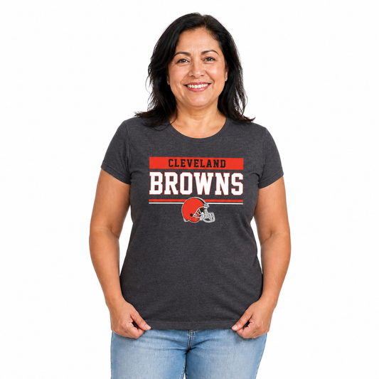 Cleveland Browns  Women's NFL Charcoal T-Shirt Short Sleeve - Charcoal