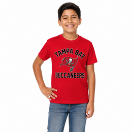 Tampa Bay Buccaneers  Youth NFL T-Shirt Football Fan Tee Boys Girls - Red