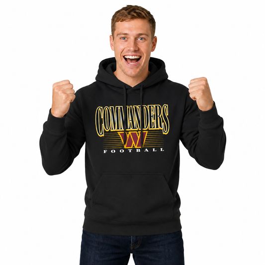 Washington Commanders NFL Overtime Blueprint Pullover Hoodie Men Women - Black