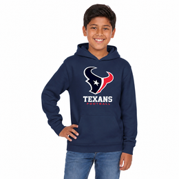 Houston Texans NFL Youth Large Logo Fleece Hoodie Boys Girls - Navy