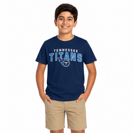 Tennessee Titans NFL Youth Starting Fresh Tee- Pro Football Tag-Less T-Shirt For Boys & Girls - Navy