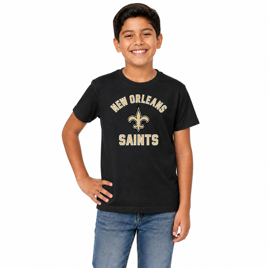 New Orleans Saints Youth NFL Football T-Shirt - Black