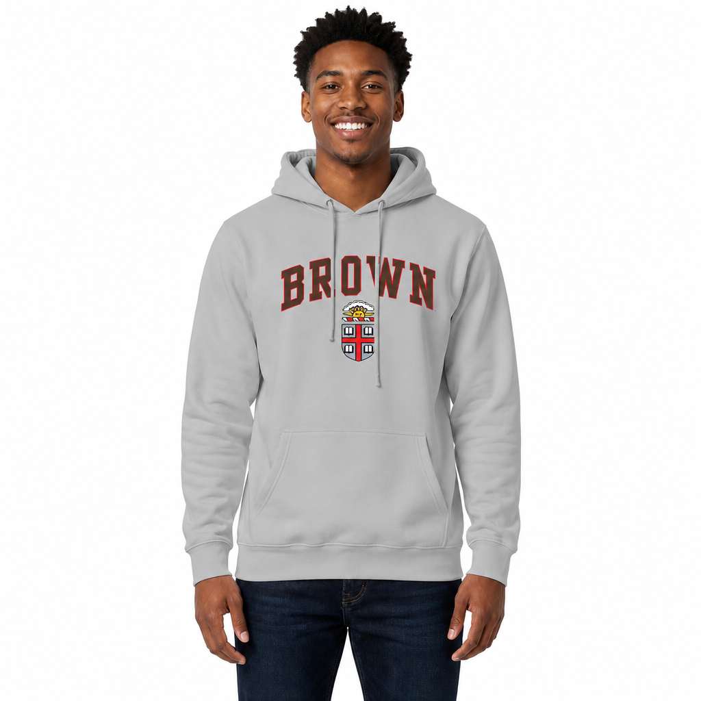 BRWN Arch & Logo Gameday Hoodie - Sport Gray