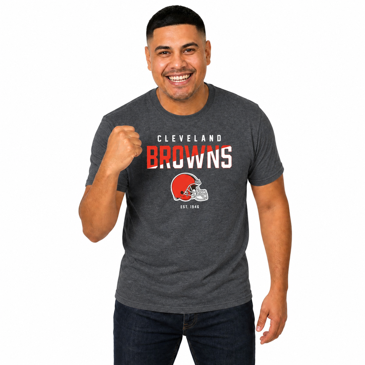 Cleveland Browns NFL Color Block Tee - Charcoal