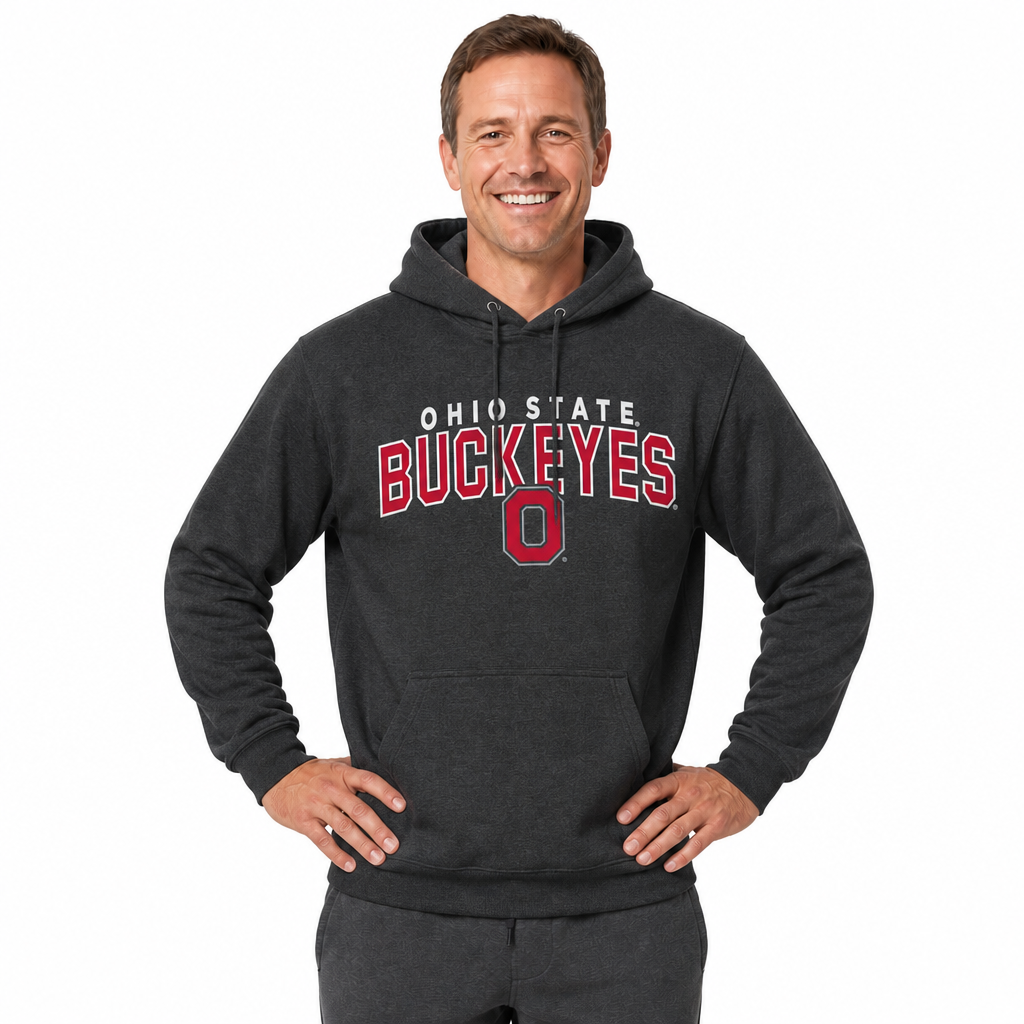 Ohio State Buckeyes Hoodie Heathered Fleece Sweatshirt - Red Heather