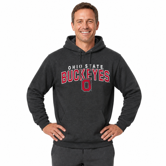 Ohio State Buckeyes Hoodie Heathered Fleece Sweatshirt - Red Heather