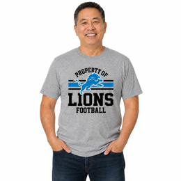 Detroit Lions NFL Property Of T-Shirt - Sport Gray