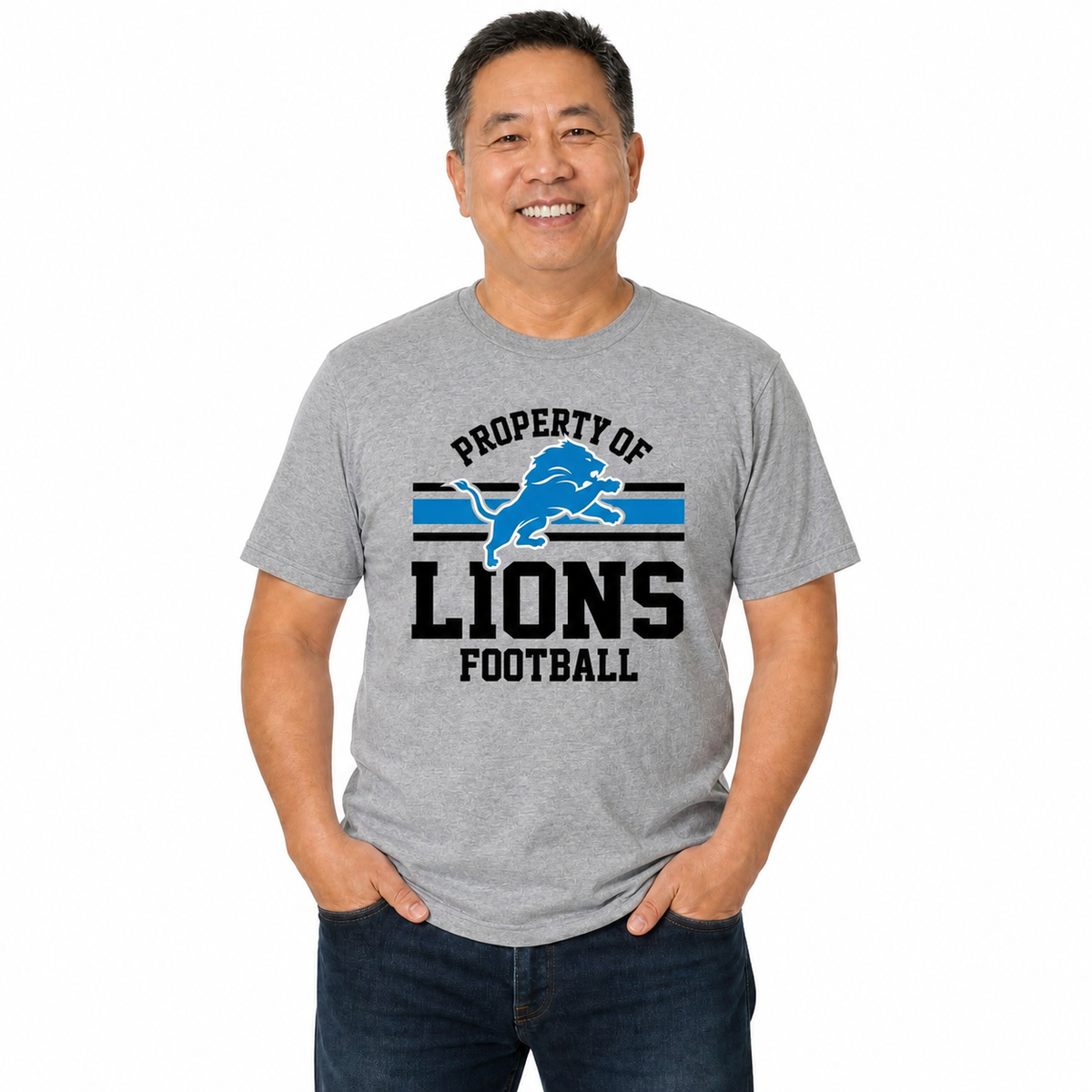 Detroit Lions NFL Property Of T-Shirt - Sport Gray