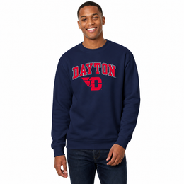 Dayton Flyers Adult Arch & Logo Soft Style Gameday Crewneck Sweatshirt - Navy